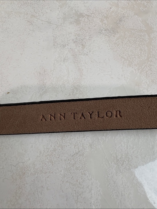 Ann Taylor Burgundy Snakeskin-Embossed Slim Belt with Gold Buckle main image 8